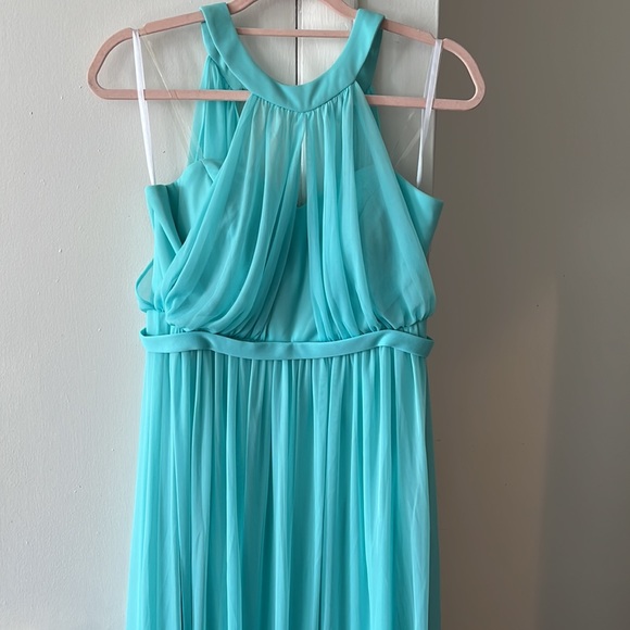 Pink Blush Halter Tulle Evening Maternity Gown by Eva Size Medium Halter - Picture 3 of 15